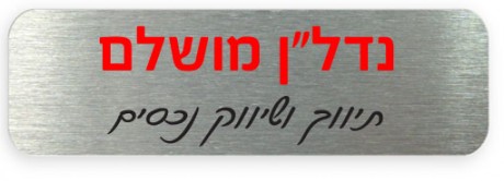 תג שם מתכת כסף מוברש גודל 3*6 ס