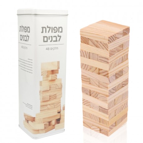 גנגה - משחק קוביות עשוי עץ 48 חלקים
