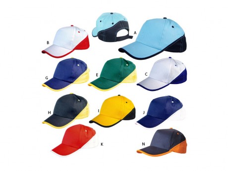 ספורט כובע מכותנה בשילוב צבעים / 5 פאנלים