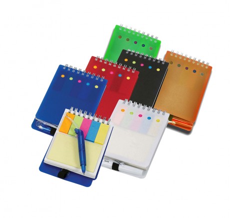 טיונס - פנקס A6, כריכת פלסטיק, עט כדורי,דפי שורה, דיגלונים